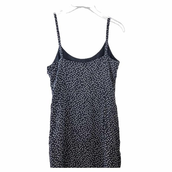 Adriana Black and White Polka-dot 100% Silk Slip Dress w/hidden side Zipper Sz 8 - Picture 4 of 8